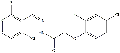 N-[(Z)-(2-chloro-6-fluorophenyl)methylideneamino]-2-(4-chloro-2-methylphenoxy)acetamide Struktur