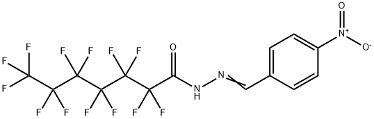 2,2,3,3,4,4,5,5,6,6,7,7,7-tridecafluoro-N-[(E)-(4-nitrophenyl)methylideneamino]heptanamide Struktur