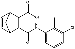 2-[(3-chloro-2-methylphenyl)carbamoyl]bicyclo[2.2.1]hept-5-ene-3-carboxylic acid Struktur