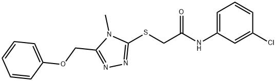 N-(3-chlorophenyl)-2-[[4-methyl-5-(phenoxymethyl)-1,2,4-triazol-3-yl]sulfanyl]acetamide Struktur