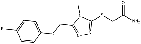 2-[[5-[(4-bromophenoxy)methyl]-4-methyl-1,2,4-triazol-3-yl]sulfanyl]acetamide Struktur