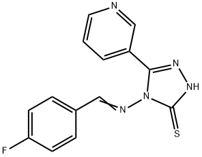 4-[(E)-(4-fluorophenyl)methylideneamino]-3-pyridin-3-yl-1H-1,2,4-triazole-5-thione Struktur