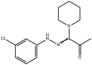 (1E)-1-[(3-chlorophenyl)hydrazinylidene]-1-piperidin-1-ylpropan-2-one Struktur