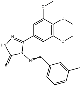 4-[(E)-(3-methylphenyl)methylideneamino]-3-(3,4,5-trimethoxyphenyl)-1H-1,2,4-triazole-5-thione Struktur