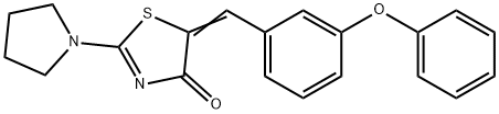 (5Z)-5-[(3-phenoxyphenyl)methylidene]-2-pyrrolidin-1-yl-1,3-thiazol-4-one Struktur