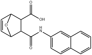 2-(naphthalen-2-ylcarbamoyl)-7-oxabicyclo[2.2.1]hept-5-ene-3-carboxylic acid Struktur