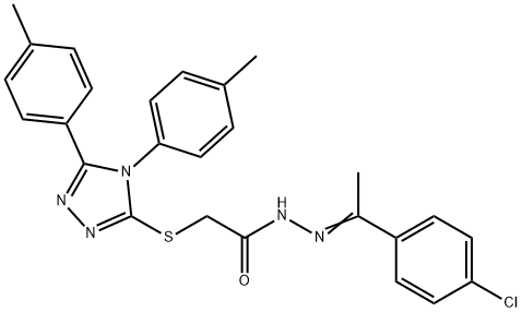 2-[[4,5-bis(4-methylphenyl)-1,2,4-triazol-3-yl]sulfanyl]-N-[(E)-1-(4-chlorophenyl)ethylideneamino]acetamide Struktur