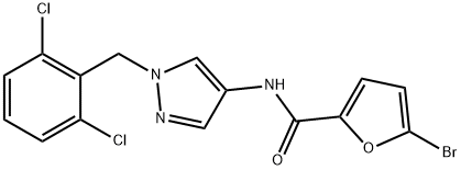 5-bromo-N-[1-[(2,6-dichlorophenyl)methyl]pyrazol-4-yl]furan-2-carboxamide Struktur