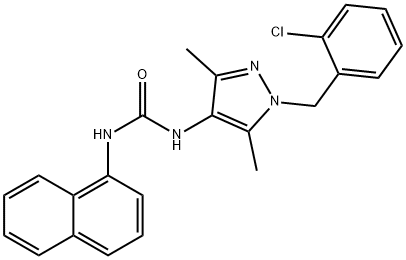 1-[1-[(2-chlorophenyl)methyl]-3,5-dimethylpyrazol-4-yl]-3-naphthalen-1-ylurea Struktur