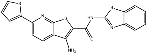 3-amino-N-(1,3-benzothiazol-2-yl)-6-thiophen-2-ylthieno[2,3-b]pyridine-2-carboxamide Struktur