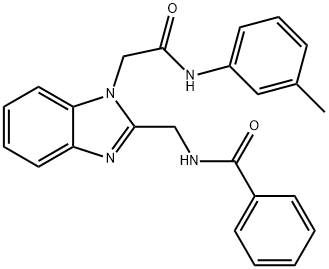 N-[[1-[2-(3-methylanilino)-2-oxoethyl]benzimidazol-2-yl]methyl]benzamide Struktur