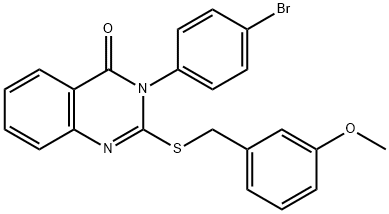 3-(4-bromophenyl)-2-[(3-methoxyphenyl)methylsulfanyl]quinazolin-4-one Struktur