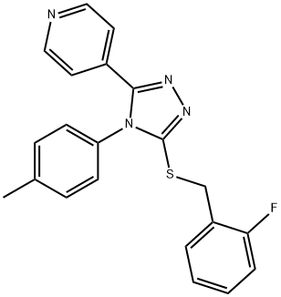 4-[5-[(2-fluorophenyl)methylsulfanyl]-4-(4-methylphenyl)-1,2,4-triazol-3-yl]pyridine Struktur