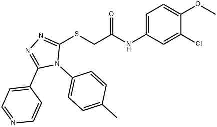 N-(3-chloro-4-methoxyphenyl)-2-[[4-(4-methylphenyl)-5-pyridin-4-yl-1,2,4-triazol-3-yl]sulfanyl]acetamide Struktur