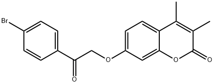 7-[2-(4-bromophenyl)-2-oxoethoxy]-3,4-dimethylchromen-2-one Struktur