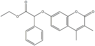 ethyl 2-(3,4-dimethyl-2-oxochromen-7-yl)oxy-2-phenylacetate Struktur