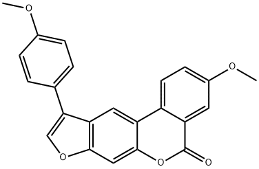 3-methoxy-10-(4-methoxyphenyl)-[1]benzofuro[6,5-c]isochromen-5-one Struktur