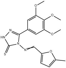 4-[(E)-(5-methylfuran-2-yl)methylideneamino]-3-(3,4,5-trimethoxyphenyl)-1H-1,2,4-triazole-5-thione Struktur