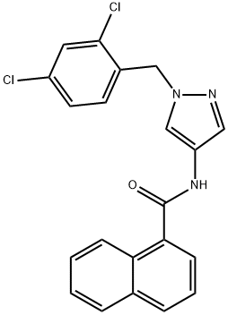 N-[1-[(2,4-dichlorophenyl)methyl]pyrazol-4-yl]naphthalene-1-carboxamide Struktur