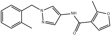 2-methyl-N-[1-[(2-methylphenyl)methyl]pyrazol-4-yl]furan-3-carboxamide Struktur