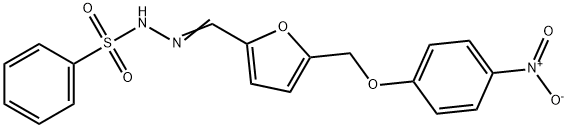 N-[(Z)-[5-[(4-nitrophenoxy)methyl]furan-2-yl]methylideneamino]benzenesulfonamide Struktur