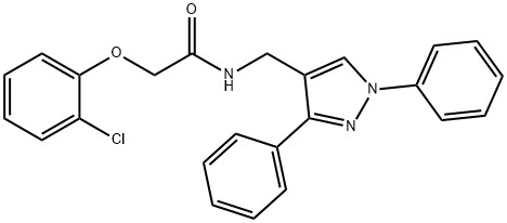 2-(2-chlorophenoxy)-N-[(1,3-diphenylpyrazol-4-yl)methyl]acetamide Struktur