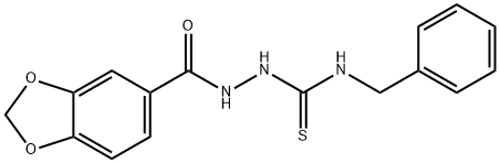 1-(1,3-benzodioxole-5-carbonylamino)-3-benzylthiourea Struktur