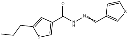 5-propyl-N-[(E)-thiophen-3-ylmethylideneamino]thiophene-3-carboxamide Struktur