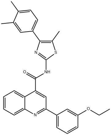 N-[4-(3,4-dimethylphenyl)-5-methyl-1,3-thiazol-2-yl]-2-(3-ethoxyphenyl)quinoline-4-carboxamide Struktur