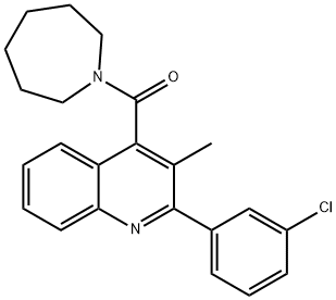 azepan-1-yl-[2-(3-chlorophenyl)-3-methylquinolin-4-yl]methanone Struktur