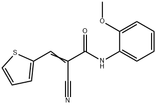 (E)-2-cyano-N-(2-methoxyphenyl)-3-thiophen-2-ylprop-2-enamide Struktur