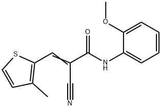 (E)-2-cyano-N-(2-methoxyphenyl)-3-(3-methylthiophen-2-yl)prop-2-enamide Struktur