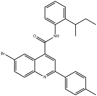 6-bromo-N-(2-butan-2-ylphenyl)-2-(4-methylphenyl)quinoline-4-carboxamide Struktur