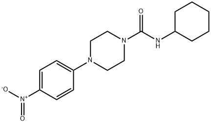 N-cyclohexyl-4-(4-nitrophenyl)piperazine-1-carboxamide Struktur