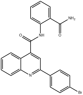 2-(4-bromophenyl)-N-(2-carbamoylphenyl)quinoline-4-carboxamide Struktur