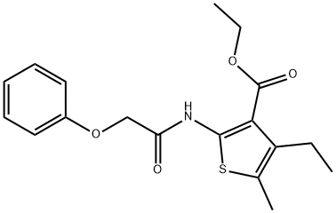 ethyl 4-ethyl-5-methyl-2-[(2-phenoxyacetyl)amino]thiophene-3-carboxylate Struktur