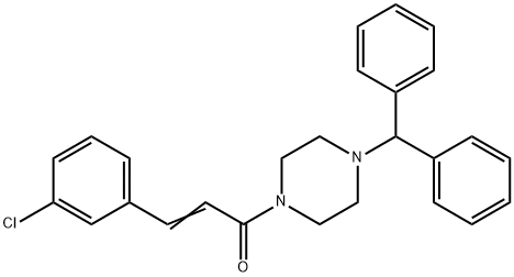 (E)-1-(4-benzhydrylpiperazin-1-yl)-3-(3-chlorophenyl)prop-2-en-1-one Struktur