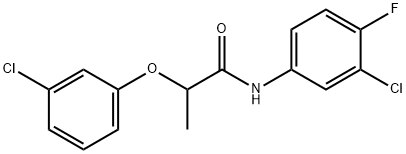 N-(3-chloro-4-fluorophenyl)-2-(3-chlorophenoxy)propanamide Struktur