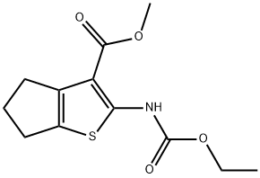 methyl 2-(ethoxycarbonylamino)-5,6-dihydro-4H-cyclopenta[b]thiophene-3-carboxylate Struktur