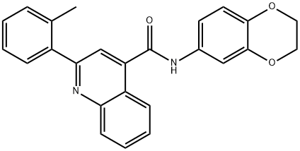 N-(2,3-dihydro-1,4-benzodioxin-6-yl)-2-(2-methylphenyl)quinoline-4-carboxamide Struktur