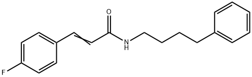 (E)-3-(4-fluorophenyl)-N-(4-phenylbutyl)prop-2-enamide Struktur