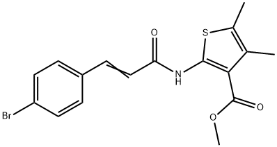 methyl 2-[[(E)-3-(4-bromophenyl)prop-2-enoyl]amino]-4,5-dimethylthiophene-3-carboxylate Struktur