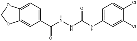 1-(1,3-benzodioxole-5-carbonylamino)-3-(3,4-dichlorophenyl)urea Struktur