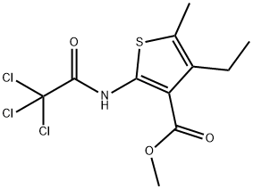 methyl 4-ethyl-5-methyl-2-[(2,2,2-trichloroacetyl)amino]thiophene-3-carboxylate Struktur