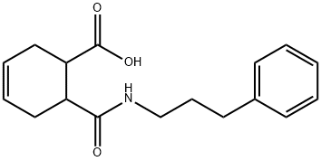 6-(3-phenylpropylcarbamoyl)cyclohex-3-ene-1-carboxylic acid Struktur