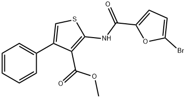 methyl 2-[(5-bromofuran-2-carbonyl)amino]-4-phenylthiophene-3-carboxylate Struktur