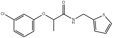 2-(3-chlorophenoxy)-N-(thiophen-2-ylmethyl)propanamide Struktur