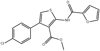 methyl 4-(4-chlorophenyl)-2-(furan-2-carbonylamino)thiophene-3-carboxylate Struktur