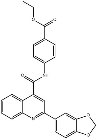 ethyl 4-[[2-(1,3-benzodioxol-5-yl)quinoline-4-carbonyl]amino]benzoate Struktur