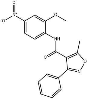 N-(2-methoxy-4-nitrophenyl)-5-methyl-3-phenyl-1,2-oxazole-4-carboxamide Struktur